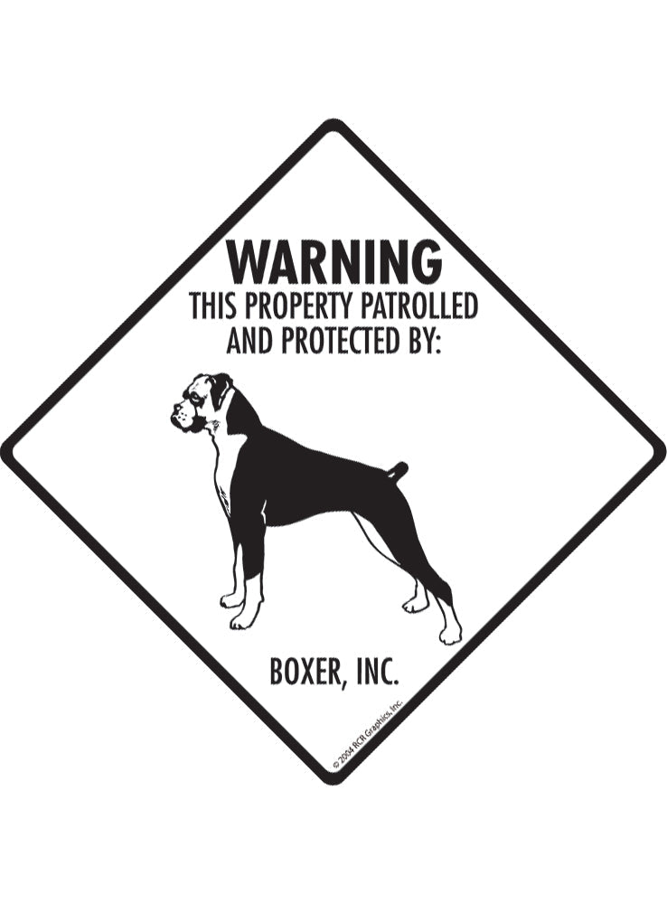 Boxer - Warning! Property Sign or Sticker