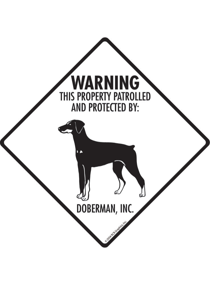 Doberman - Warning! Property Sign or Sticker