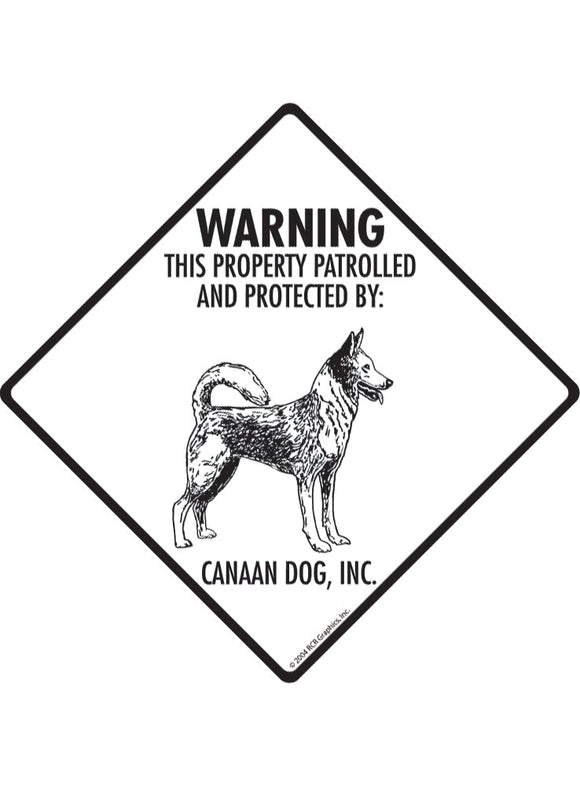 Canaan Dog - Warning! Property Sign or Sticker