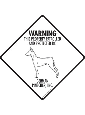 German Pinscher - Warning! Property Sign or Sticker