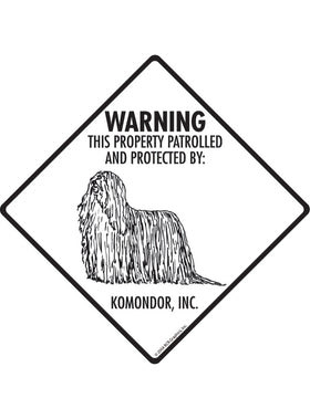 Komondor - Warning! Property Sign or Sticker