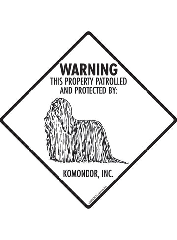 Komondor - Warning! Property Sign or Sticker