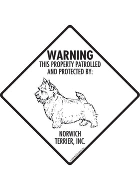 Norwich Terrier - Warning! Property Sign or Sticker