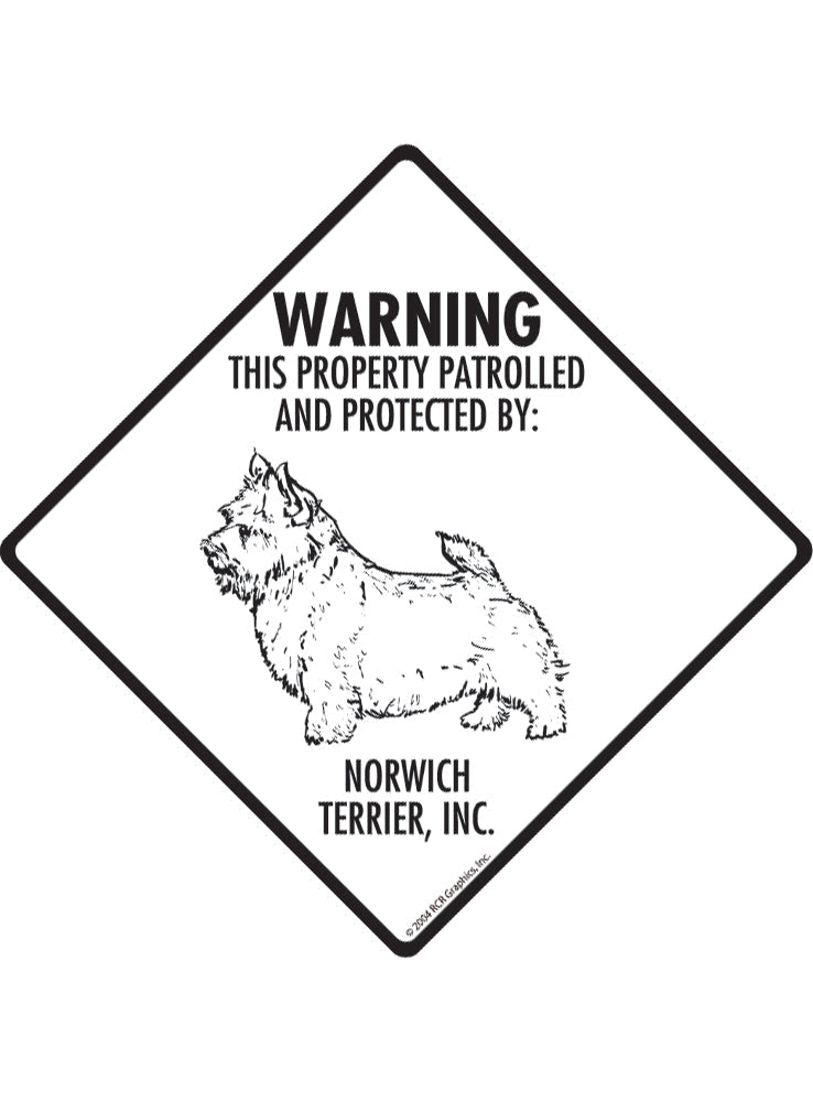 Norwich Terrier - Warning! Property Sign or Sticker