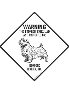 Norfolk Terrier - Warning! Property Sign or Sticker