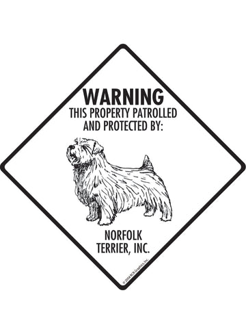 Norfolk Terrier - Warning! Property Sign or Sticker