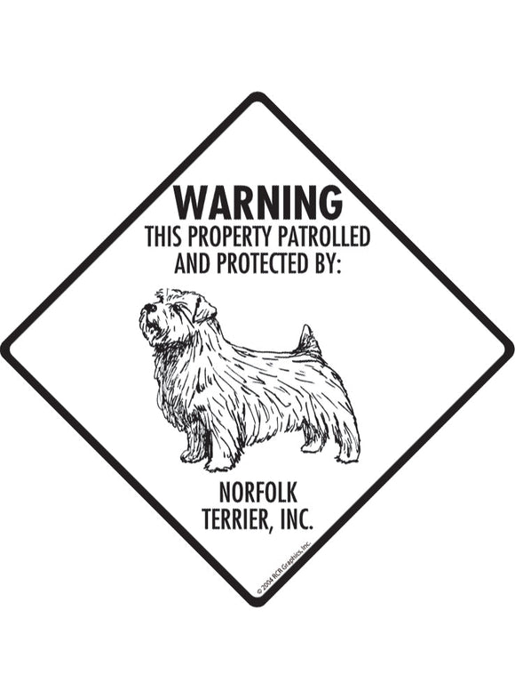 Norfolk Terrier - Warning! Property Sign or Sticker