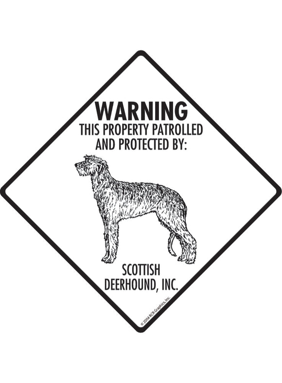 Scottish Deerhound - Warning! Property Sign or Sticker