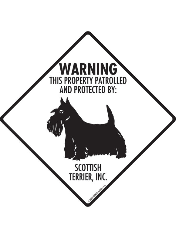 Scottish Terrier - Warning! Property Sign or Sticker