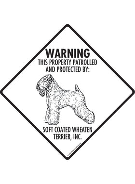 Wheaten Terrier - Warning! Property Sign or Sticker