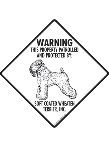 Wheaten Terrier - Warning! Property Sign or Sticker