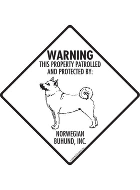 Norwegian Buhund - Warning! Property Sign or Sticker
