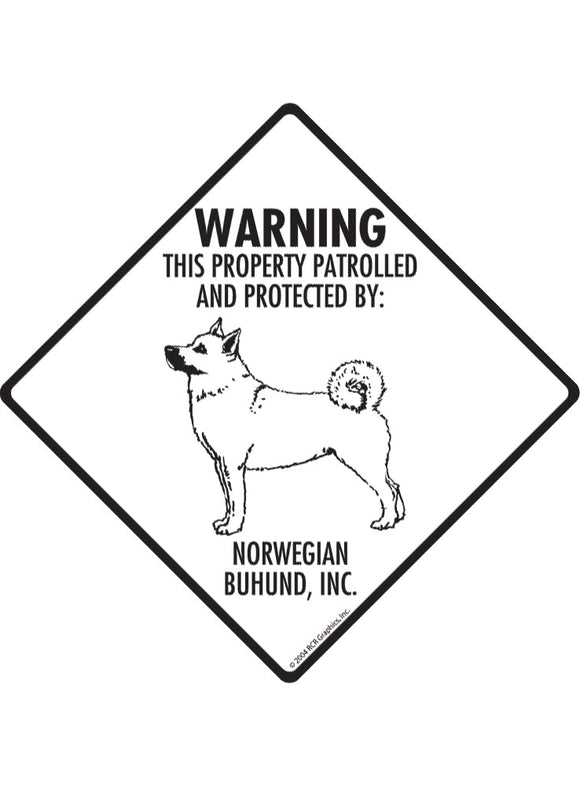 Norwegian Buhund - Warning! Property Sign or Sticker
