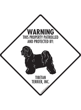 Tibetan Terrier - Warning! Property Sign or Sticker