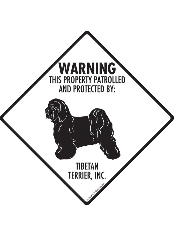 Tibetan Terrier - Warning! Property Sign or Sticker