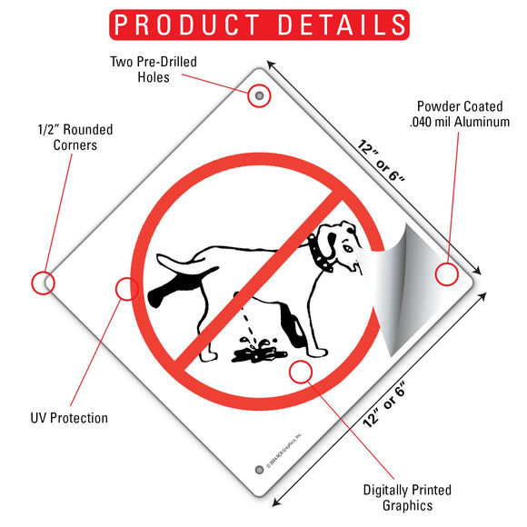 No Dog Peeing Signs or Sticker