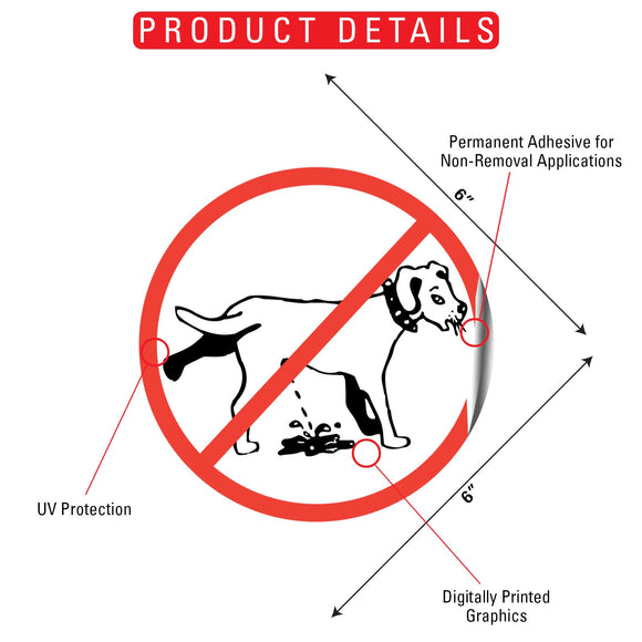 No Dog Peeing Signs or Sticker