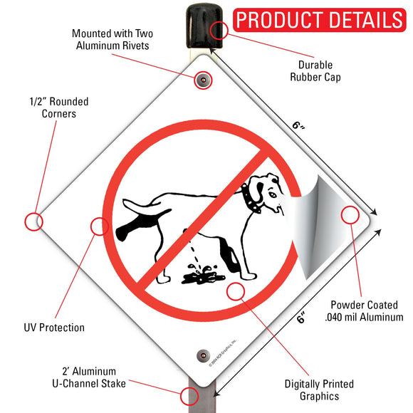 No Dog Peeing Signs or Sticker