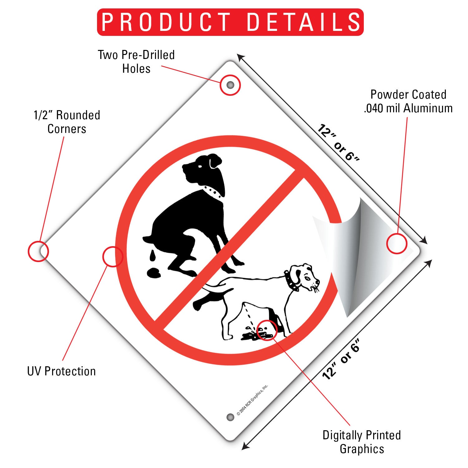 No Dog Pooping and Peeing Signs or Sticker