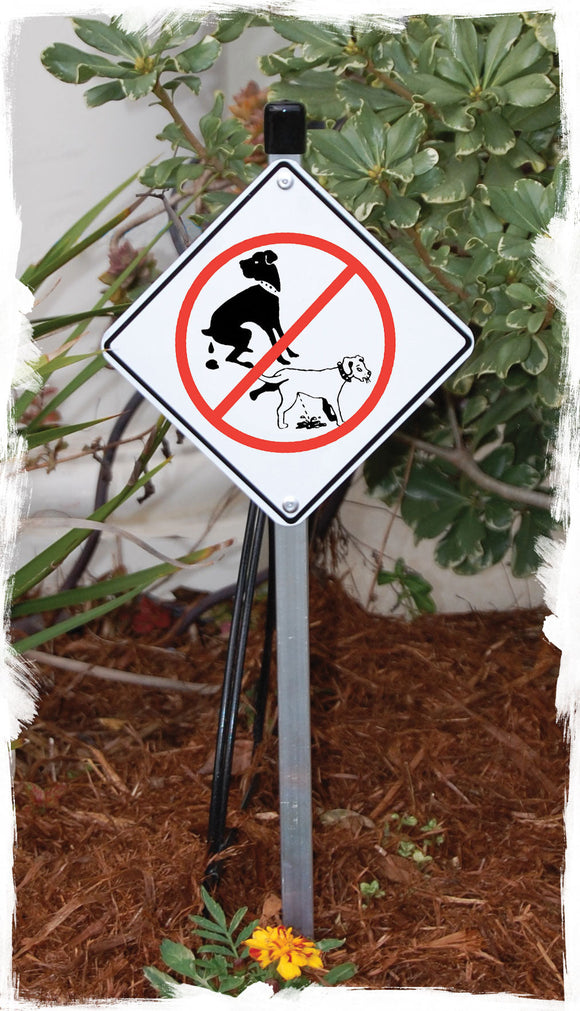 No Dog Pooping and Peeing Signs or Sticker