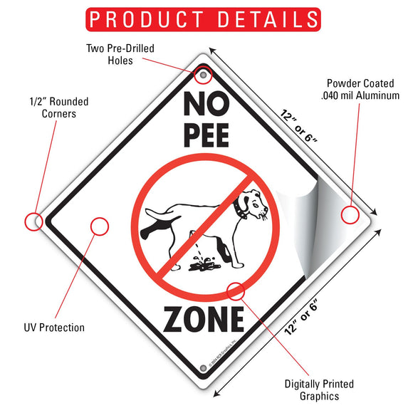 No Dog Pee Zone Signs or Sticker