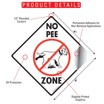 No Dog Pee Zone Signs or Sticker - 0