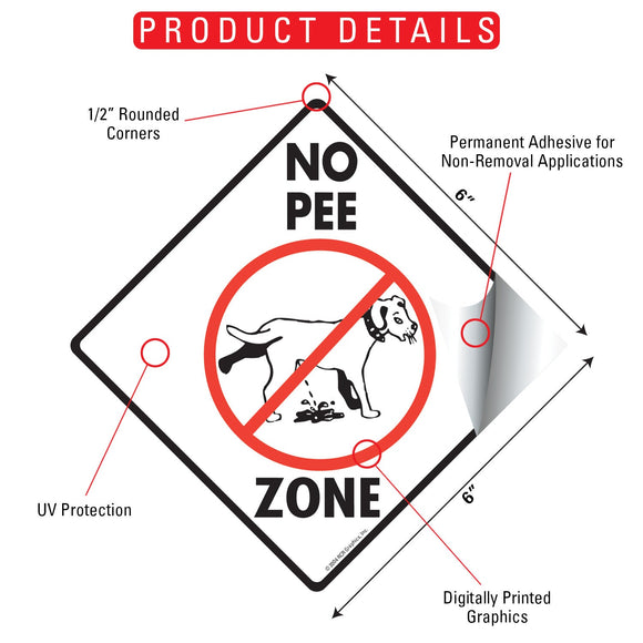 No Dog Pee Zone Signs or Sticker