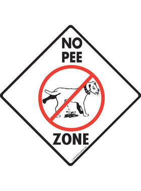 No Dog Pee Zone Exterior Dog Peeing Aluminum Sign or Vinyl Sticker
