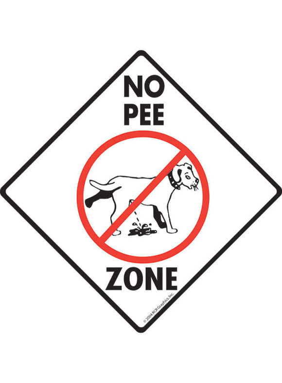 No Dog Pee Zone Exterior Dog Peeing Aluminum Sign or Vinyl Sticker
