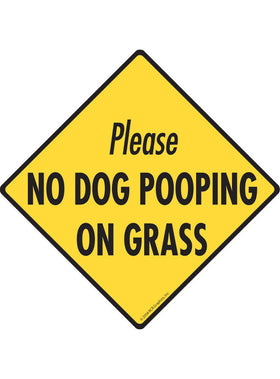 No Dog Pooping On Grass  Exterior Dog Pooping Aluminum Sign or Vinyl Sticker