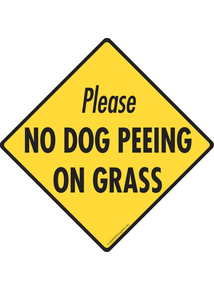 No Dog Peeing On Grass  Exterior Dog Peeing Aluminum Sign or Vinyl Sticker