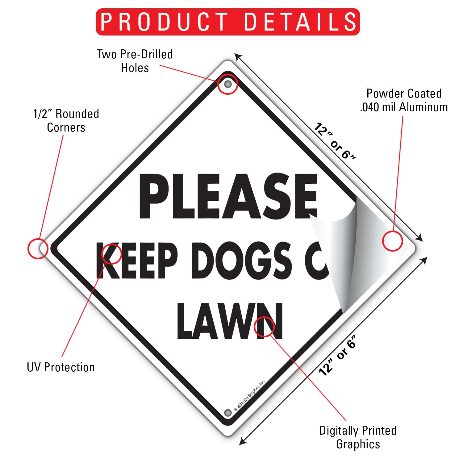 Please Keep Dogs Off Lawn Signs or Sticker