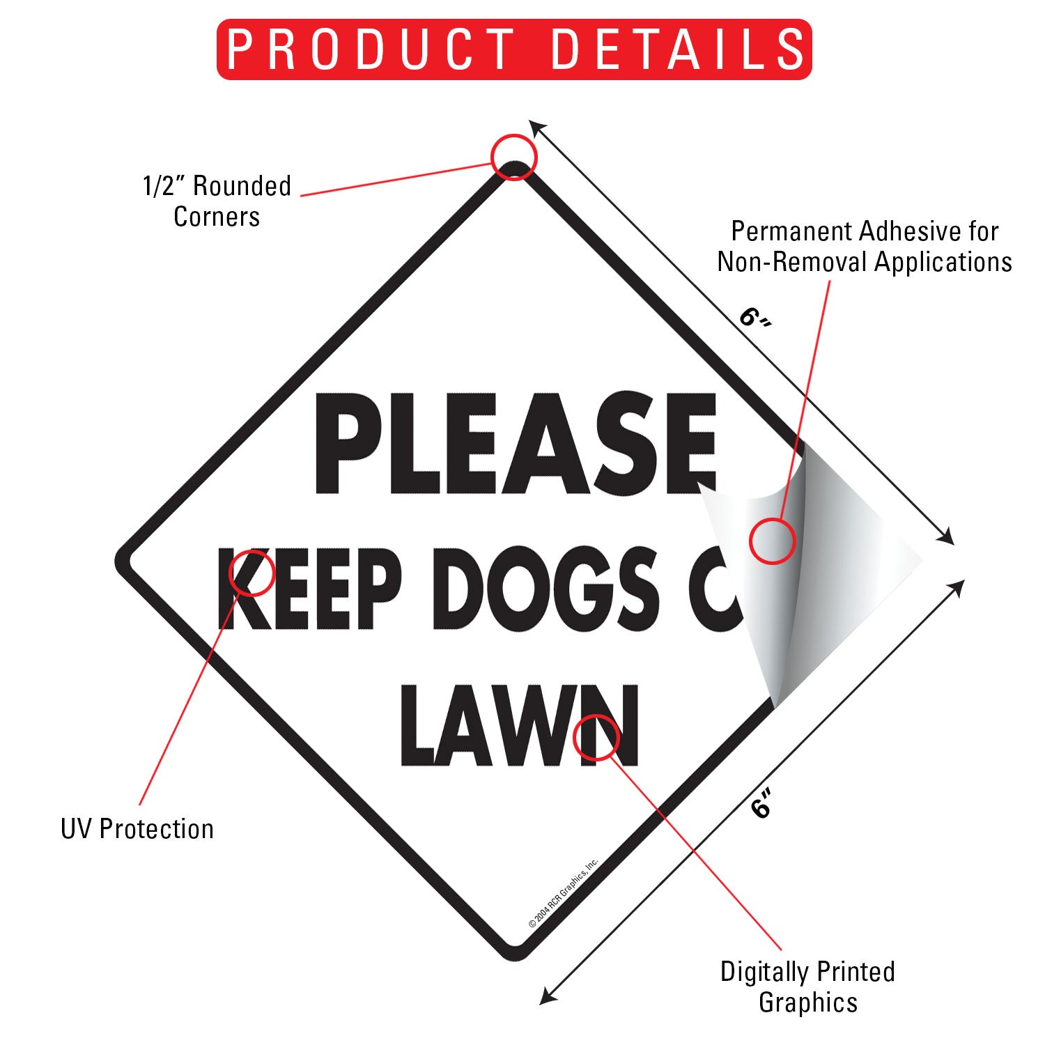 Please Keep Dogs Off Lawn Signs or Sticker - 0