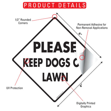 Please Keep Dogs Off Lawn Signs or Sticker - 0