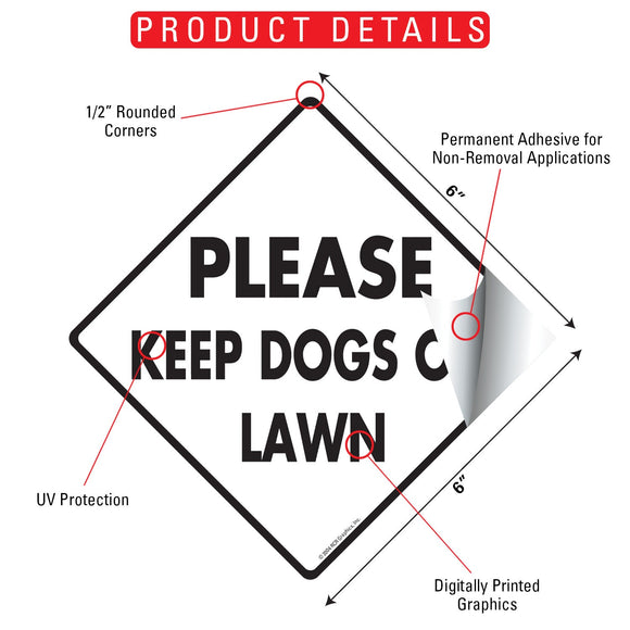 Please Keep Dogs Off Lawn Signs or Sticker