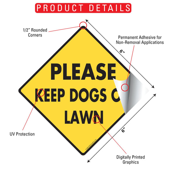Please Keep Dogs Off Lawn Signs or Sticker