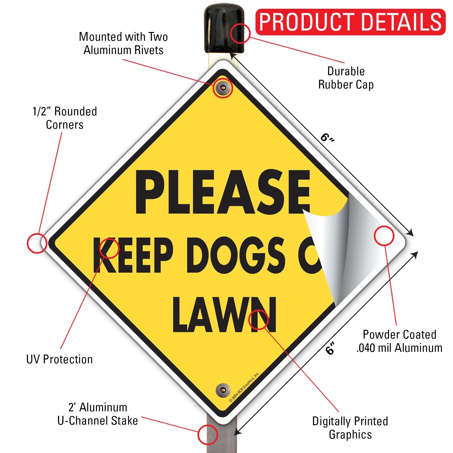Please Keep Dogs Off Lawn Signs or Sticker