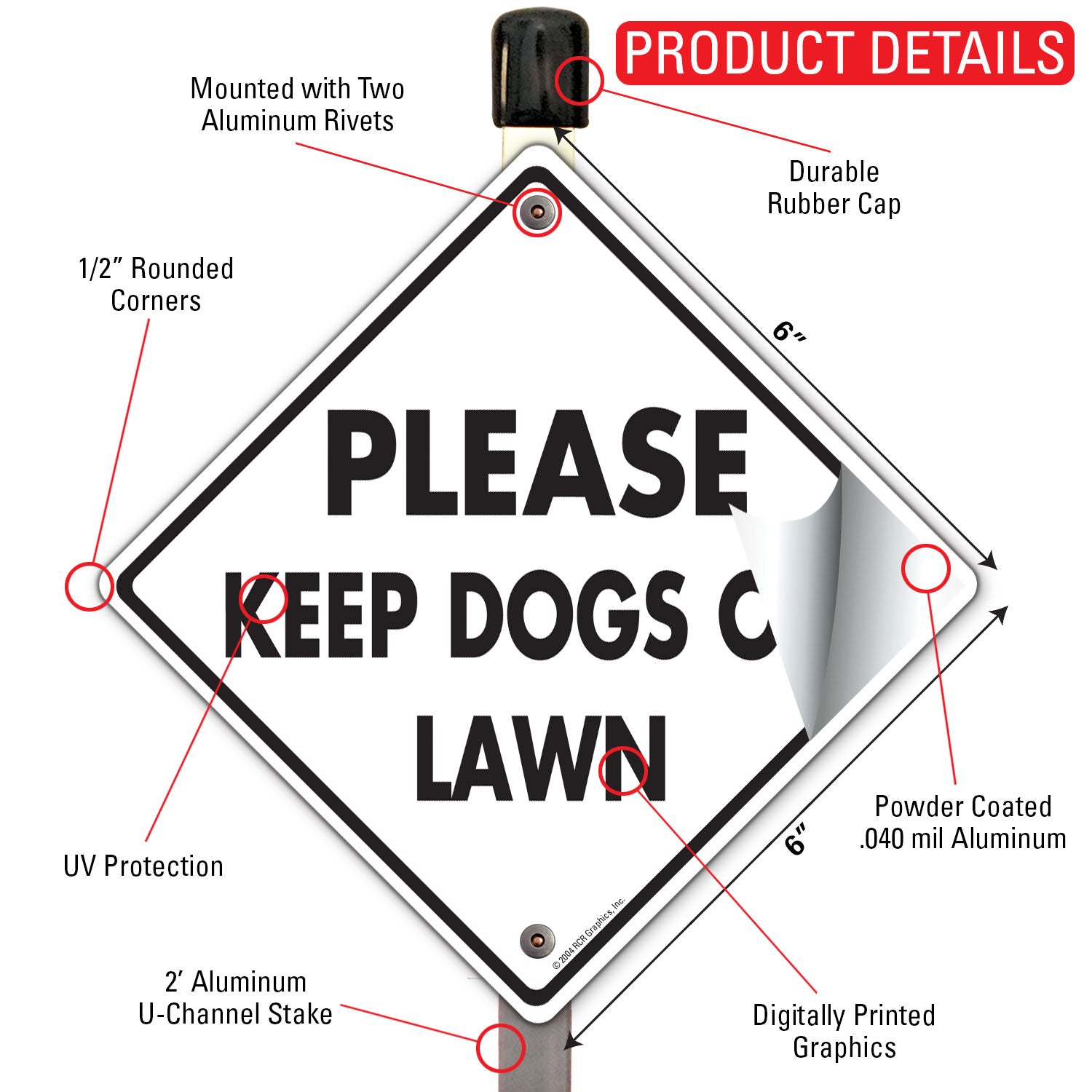 Please Keep Dogs Off Lawn Signs or Sticker