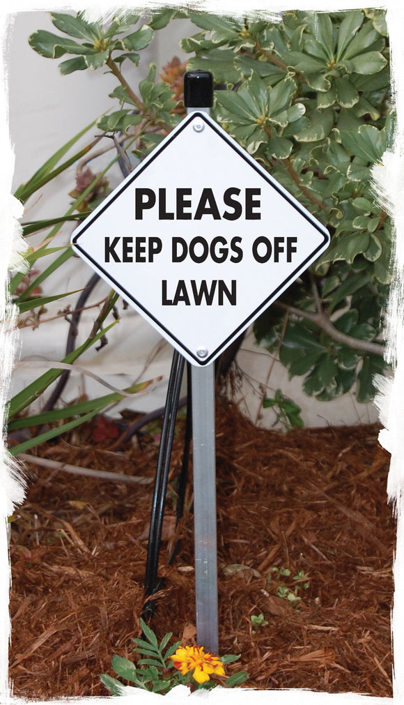 Please Keep Dogs Off Lawn Signs or Sticker