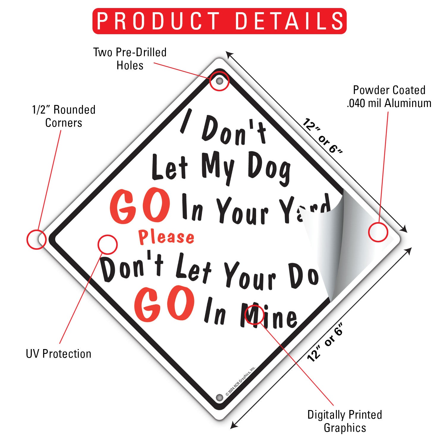 I Don't Let My Dog Go Dog Poop Signs or Sticker