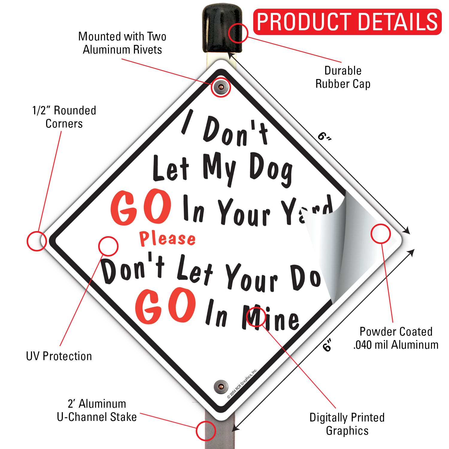 I Don't Let My Dog Go Dog Poop Signs or Sticker