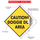 Caution! Doggie Doo Area Signs or Sticker-2