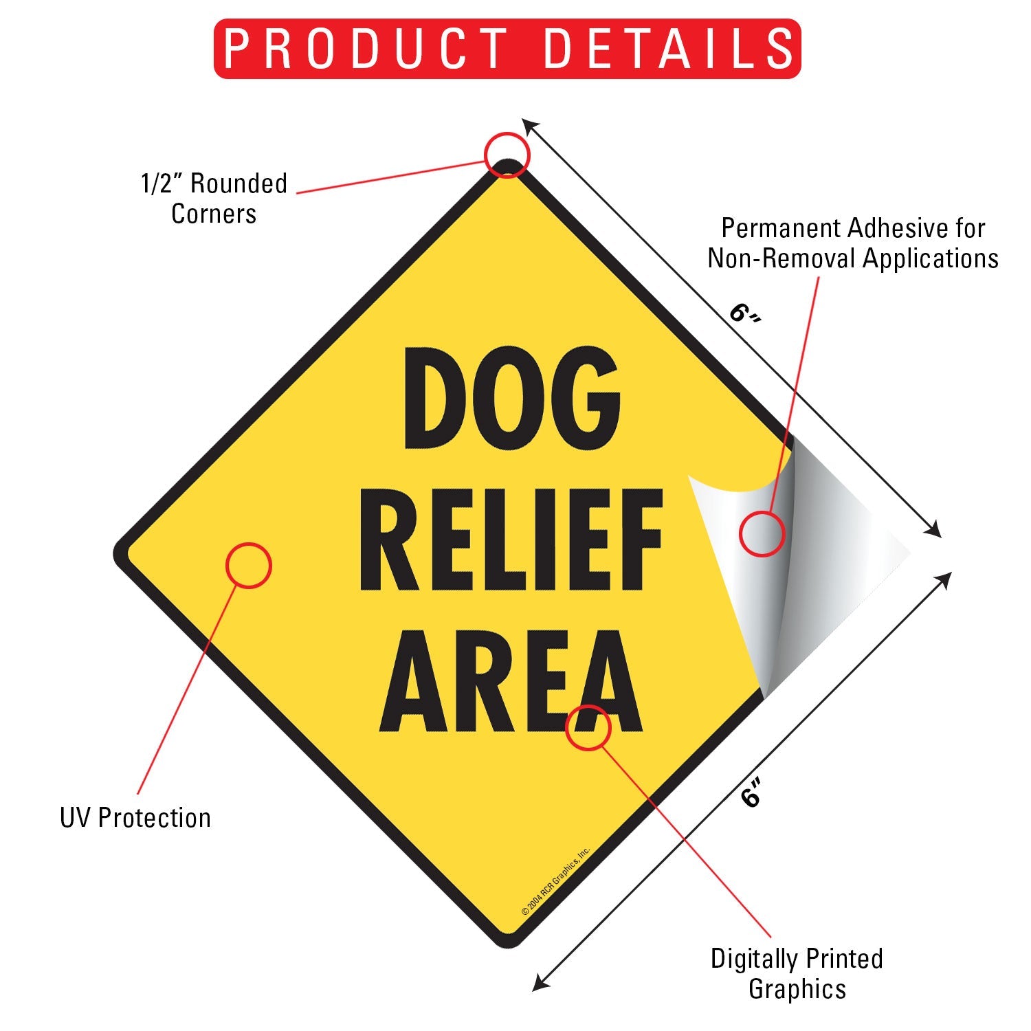 Dog Relief Area Signs or Sticker - 0