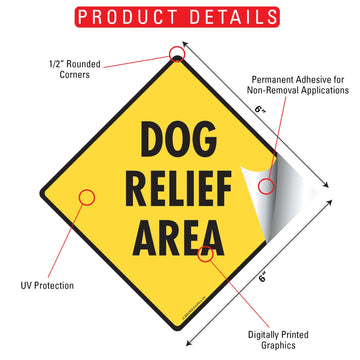 Dog Relief Area Signs or Sticker - 0
