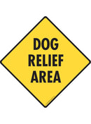 Dog Relief Area Exterior Aluminum Dog Pooping Sign or Vinyl Sticker