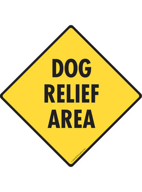 Dog Relief Area Exterior Aluminum Dog Pooping Sign or Vinyl Sticker