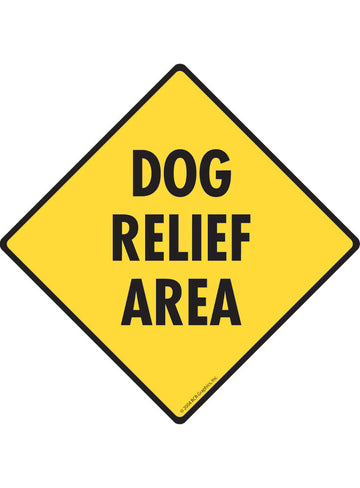 Dog Relief Area Exterior Aluminum Dog Pooping Sign or Vinyl Sticker