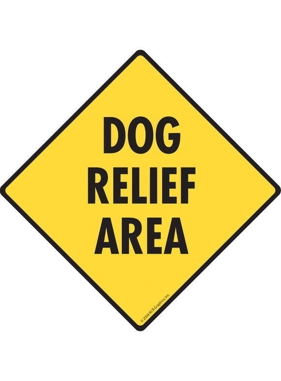 Dog Relief Area Exterior Aluminum Dog Pooping Sign or Vinyl Sticker