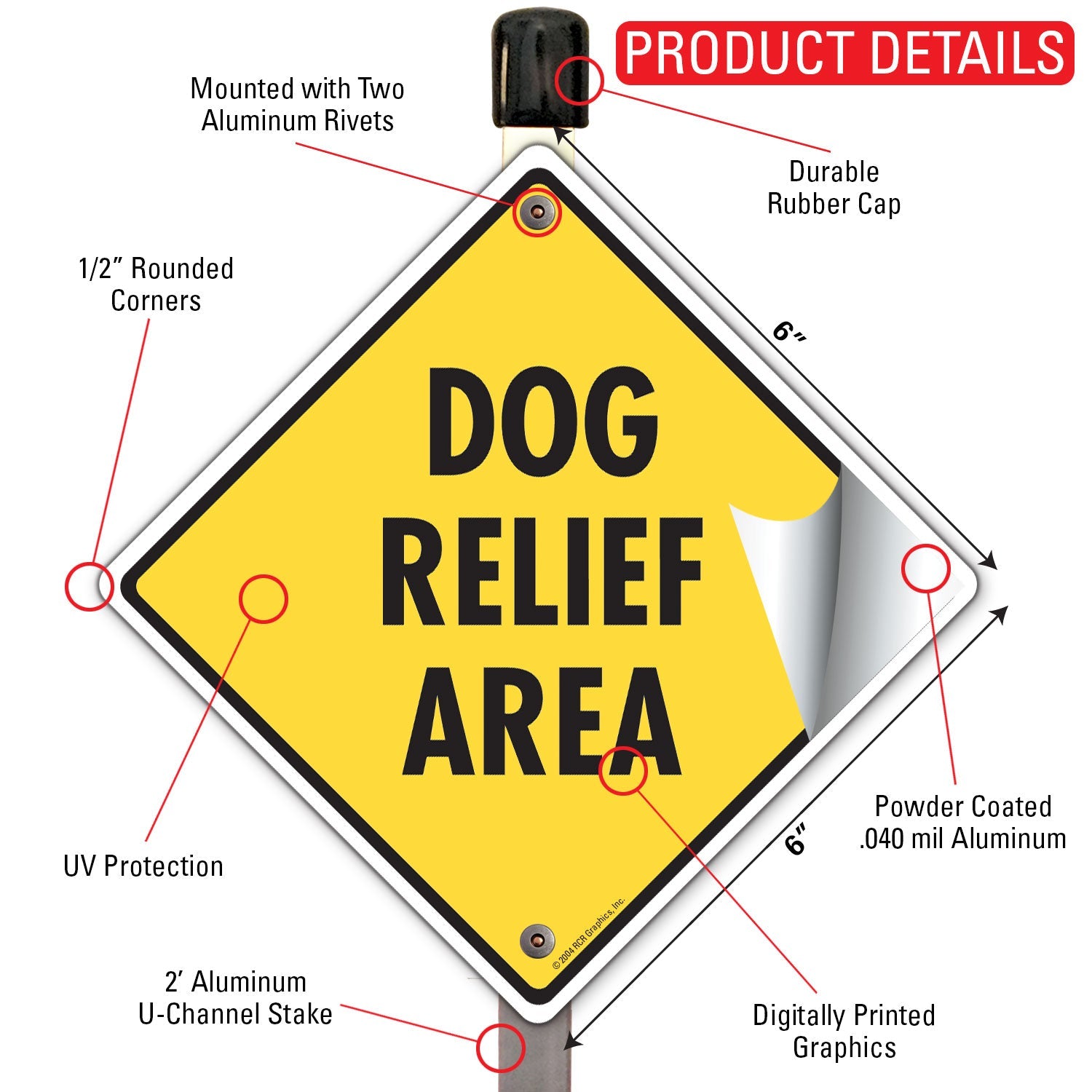 Dog Relief Area Signs or Sticker