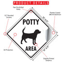 Potty Area with Dog Standing Signs or Sticker-3